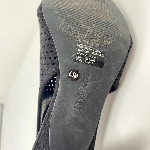 Style & Co Haddie Ankle Shooties Peep Toe Shoes Sandals Heels Black 6.5M - Picture 7 of 7